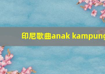 印尼歌曲anak kampung